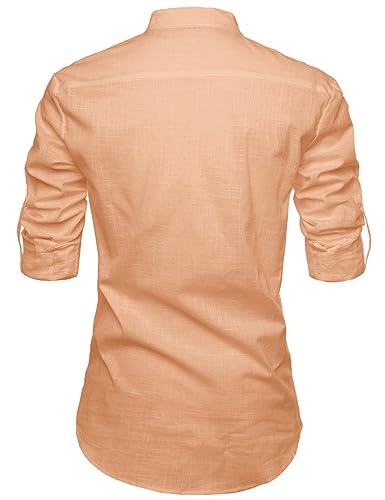 Image of Vida Loca Full Sleeve Mandarin Collor Cotton Casual Slim Fit Shirt for Men's