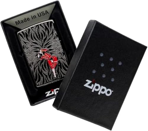Encendedor Zippo de Aceite con Diseño Negro Doble Cara miniatura 5