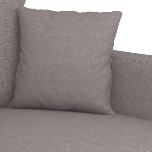 vidaXL Sofagarnitur 3-TLG., Sessel Couch mit Kissen, Sofa Wohnzimmersofa mit Armlehnen, Couchgarnitur Designsofa Sitzmöbel Polstermöbel, Taupe Stoff – Bild 7