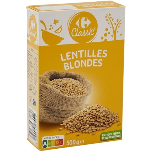 Lentilles blondes Carrefour Classic pour cuisiner de bons plats maison sains
