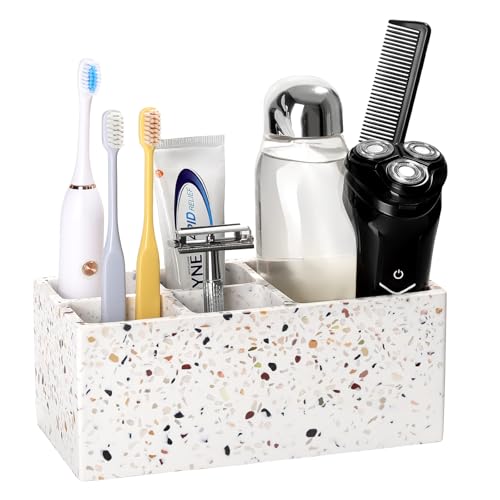 Luxspire Toothbrush Holder for Bathroom, 5 Slots Bathroom Counter Organizer