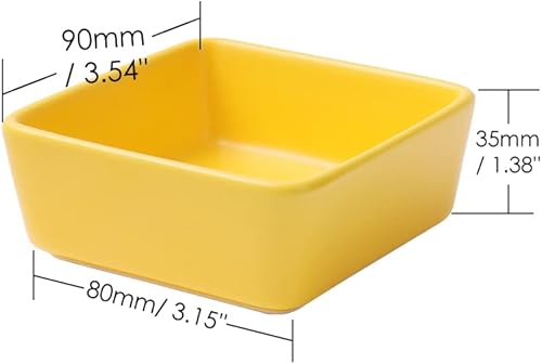 Miniatura 2 de MEI YI TIAN Soporte de clip de papel de cerámica cuadrado amarillo dispensador de clips de papel para escritorio lindo clip de oficina soporte para
