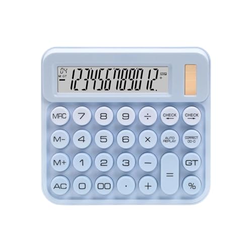 Image of Blue Tick CandyPop Calculator - Dual Power Solar & Battery with Retro Design & Large Candy Buttons (Blue)