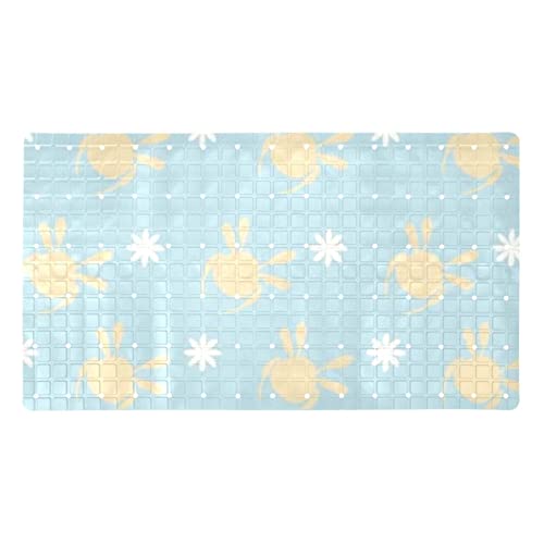 Tapis de baignoire antidérapant fleur 40x70 cm avec ventouses