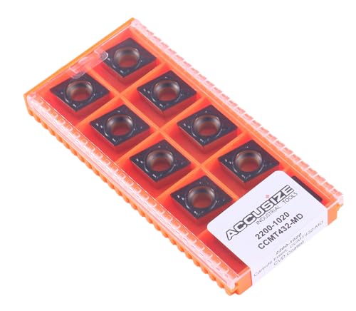 Accusize Industrial Tools 2200-1020X10 Carbide Inserts Cvd Coating Ccmt 432 Black/Yellow cover