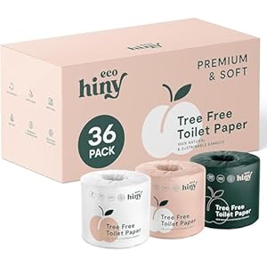 Premium & Soft Bamboo Toilet Paper | 36 Mega Rolls, 3 ply & 350 Sheets | FSC Certified, PFAS Free, BPA Free, Septic Safe | Tree Free Toilet Tissues | Plastic Free Packaging