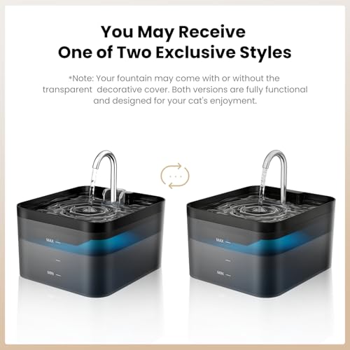 PawPoll Katzenbrunnen, 2,2L Trinkbrunnen für Katze, Super Leiser, Wasserhahn-Design Wasserbrunnen für Katzen mit LED und Aktivkohlefilter, Leicht zu Reinigen, Zwei Wasserfluss-Designs