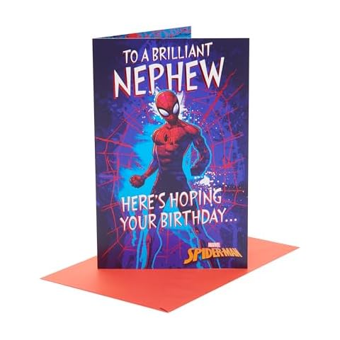 UK Greetings Spider-Man Birthday Card for Nephew Cover
