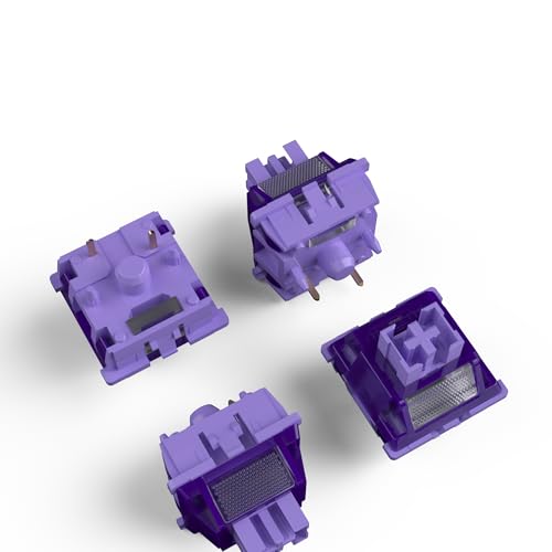 Image of Zjmehty Outemu(Gaote) Violet Keyboard Switches with Light Diffusers,40g Tactile Pre-Lubricated Switches for MX Mechanical Keyboards(72 PCS)