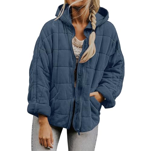 Chic Navy Free People Dupes: Lightweight Quilted Puffer Jacket for Women - Perfect for Every Season!