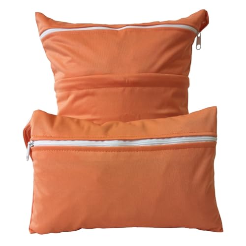 2 borse per pannolini riutilizzabili con tasche con cerniera per bambini nuoto campeggio viaggi palestra spiaggia Arancione Organizer per
