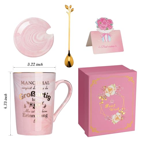 Geschenke für Frauen, Geburtstagsgeschenk für Frauen Tasse 400ml, Geschenk Freundin Geschenk Frauen Geburtstag Rosa Marmor Kaffeetasse… – Ansicht 3