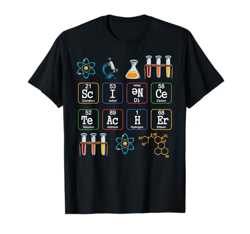 Profesor de Ciencias Tabla Periódica Biología Química Física Camiseta