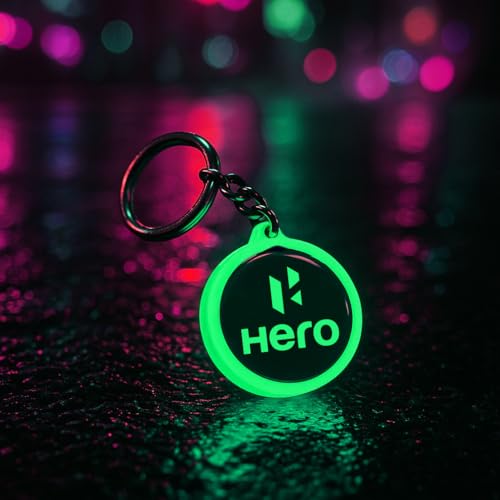 Image of Mi Glow Store Glow in Dark Keychain for Bike Men | Gift for Man | Bike Accessories | Charges in Light Glows in Dark | Key chain for Bike