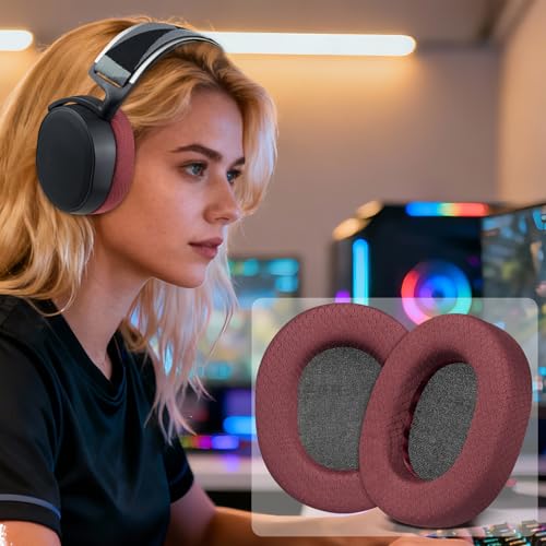 Image of SOULWIT Earpads Replacement for SteelSeries Arctis 1 /3 /5 /Arctis 7 /7+ /7P /7P+ /7X /7X+ /9 /9X /Pro /Prime(Do Not Fit Any Arctis Nova) Headset, Ear Pads Cushions with High-Density Foam (Arctis MF Burgundy) | Also for Arctis 7 /7+ /7P /7X, Arctis Pro, Arctis 9 /9X, Arctis 5 /3 /1, Arctis Prime - Ear Pads Cushions Replacement