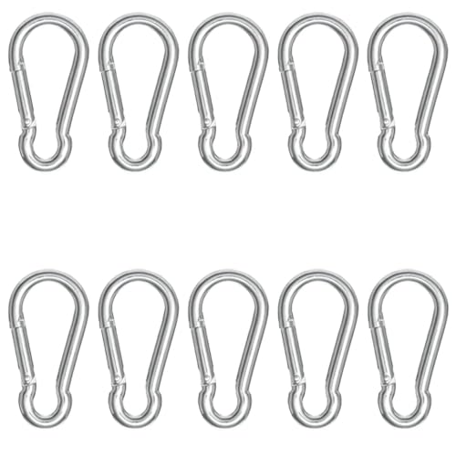 Shentian Pack of 10 Carabiner Na-und 60 x 6 Galvanised Climbing Hooks, mountaineering buckle - Image 3