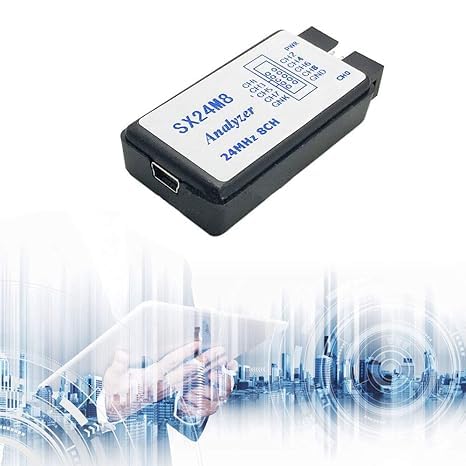 Image of TAYAL 24MHz 8-Channel USB Logic Analyzer, Professional Digital Debug Tool with UART IIC SPI Support, EMI Ferrite Ring Cable, Gray