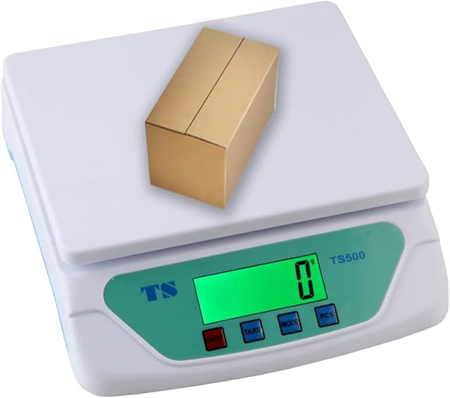 Postal Scale Shipping Scale, Accurate Digital 30kg 66lb/1g 0.1oz Back-Lit LCD Display, Digital Scale for Packages, Letters, Food g/oz/lb/kg/tl/ct Conversion (White)