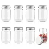 8 tarros redondos de plástico transparentes recargables con tapas de rosca para el hogar, cocina, manualidades, 250 ml