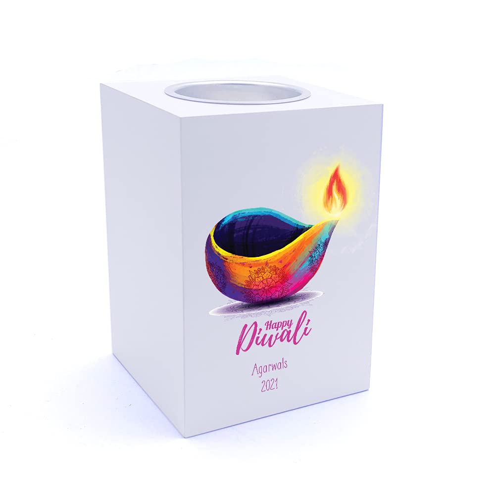 Ukgiftstoreonline Light Personalised Diwali Special Tea Holder