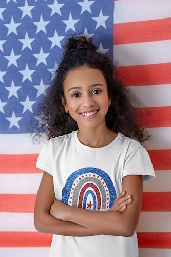 Image of 4th of July Shirts for Girls Patriotic American Flag Kids Clothing