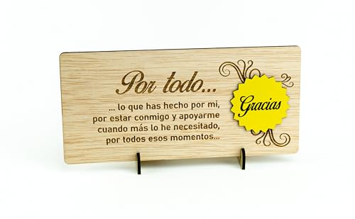 EWALAMI: TARJETA REGALO MADERA(192X95mm) (GRACIAS)