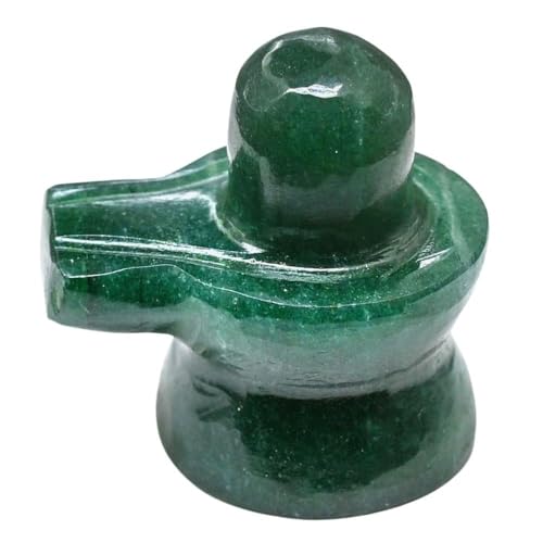 Image of SS Murti Natural Green Jade Shivling Statue Hand-Carved Marakatha Margaj Stone Crystal Lingam for Home Decor, Office Desk, Meditation, Vastu & Gifting (250 Grams (Approx.))