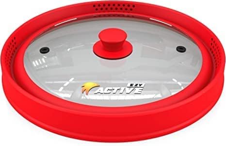 Miniatura 3 de Paquete de tapas universales y cubierta para salpicaduras de microondas, incluye 2 paquetes de tapa universal para ollas y sartenes, fundas para