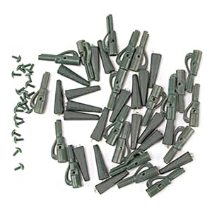 Visserij Tackle Clips Veiligheidsleider Clips van visstaart rubbers rig apparatuur tackle voor karper vissen groen 50 stks.