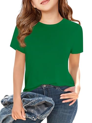 Image of Girls Short Sleeve T Shirts Kids Summer Tops Crewneck Tees 5-14 Years