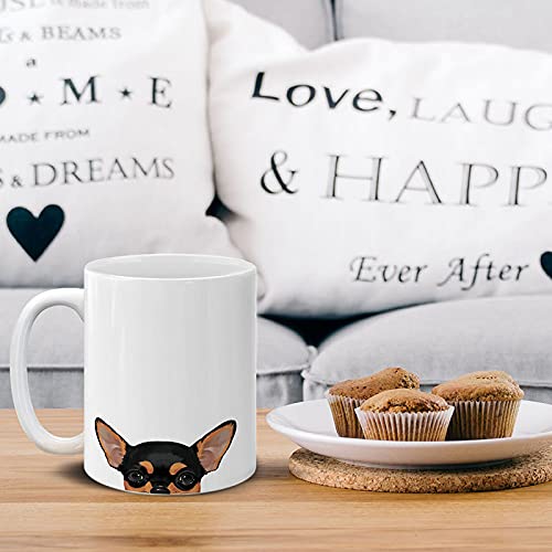Mugbrew Black Tan Chihuahua Ceramic Coffee Mug Tea Cup, 11 Oz #TOP4