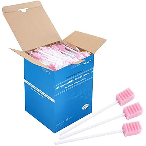 Disposable Oral Swabs, Sterile Dental Sponge Swabsticks Unflavored for Mouth & Gum Cleaning (250 Pack/box) Cover