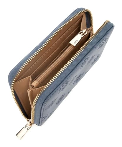 Portefeuille GUESS Phoebe SLG Medium Zip Around en toile logotée Slate