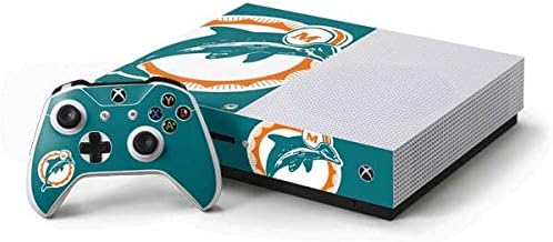 Skinit Decal Gaming Skin Compatible with Xbox One S Console and Controller Bundle - Officially Licensed NFL Miami Dolphins Retro Logo Design