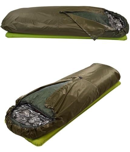 Saco de dormir transpirable para camping senderismo nailon 70D verde 3