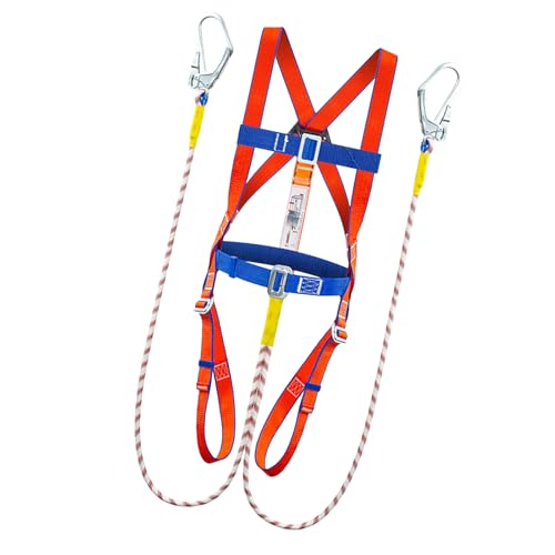 Xijobido Imbracatura Di Sicurezza - Kit Imbracatura Di Sicurezza Per Tetti Pesante,Strumenti Ergonomici Con Cordino Assorbimpatto Per Attività All Aperto