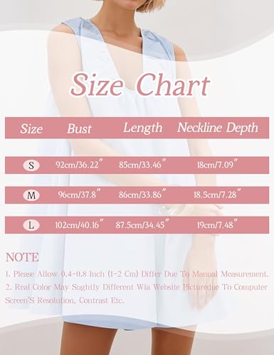 Image of Women's Summer Babydoll Dress Scoop Neck Bubble Mini Dress with Pockets Sleeveless Flowy Tank Preppy Dresses Party