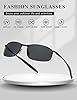 AEVOGUE Polarized Sunglasses For Men Rectangle Metal Frame Retro Sun Glasses AE0395 (Black, 59) #3