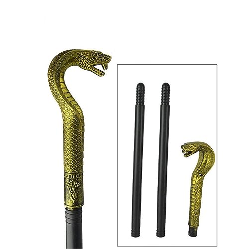 MEISH Snake Scepter King Scepter Fancy Dress Costume Accessories Egyptian Pharaoh Scepter for Halloween Cosplay Props Carnival Dress Up(Golden) - Image 3