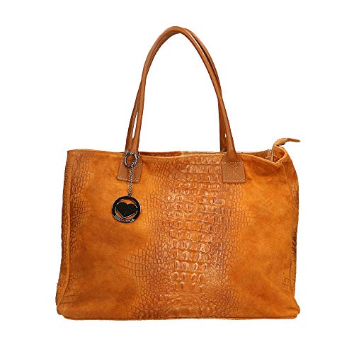 Chicca Borse Bolso en piel genuina made in Italy 53x30x16 cm