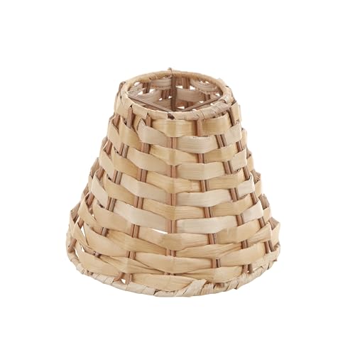 Image of Aspen Creative 51001 Empire Clip On Chandelier Natural Banana Leaf Lamp Shade, 3 inch Top x 6 inch Bottom x 4-3 /4 inch Slant Height