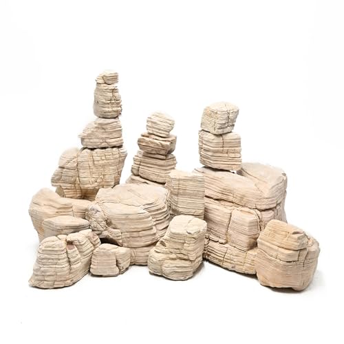 Image of Natural Rock Stones Aquarium Rocks for Fish Tank Decoration Aquarium Landscaping Models Reptile and Amphibian enclosures-40lb(12-14Pcs) 2-9inch