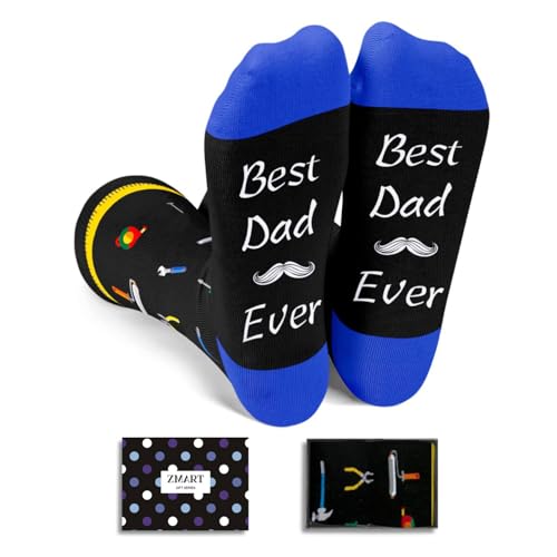 Zmart Fathers Day Dad Socks - Best Dad Ever Gifts for Father from Daughter Son