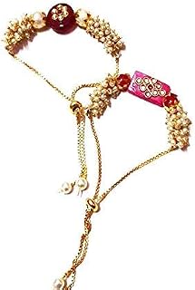 AV Fashion India - Combo of 2 Piece Premium Rakhi Elegant Kundan Stone with Pearl Bhaiya/Bhabhi/Brother/Sister/Boy/Girl Ha... Price In India