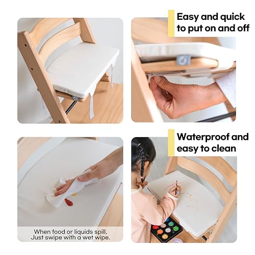 Image of COZYKIDS Tripp Trapp Compatible Baby Cushion | Waterproof High Chair Cushion | Soft Foam Padding (Cream Ivory, Basic)