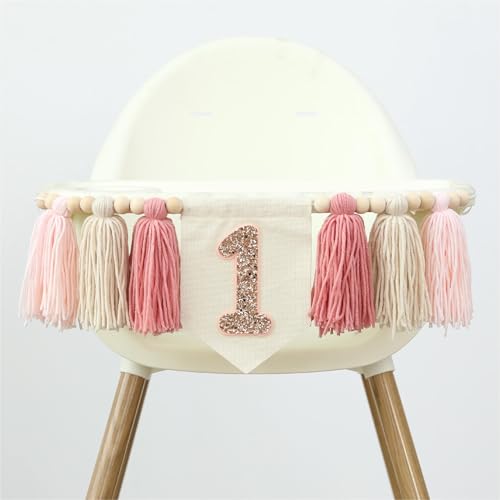 Ereniko Boho Pink 1st Birthday High Chair Banner
