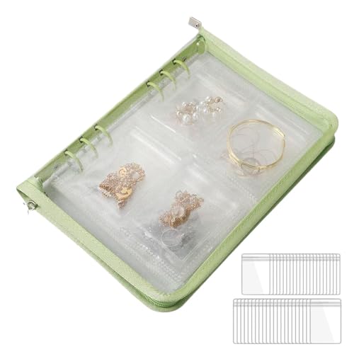 Genérico Organizador de pendientes, joyero para viajes,Organizador de pendientes con cremallera de gran capacidad | Estuche para resistente a los arañazos, organizador de joyas que ahorra espacio pa