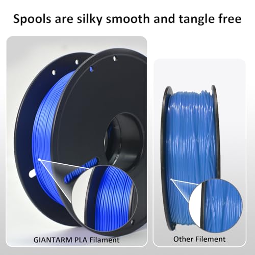 Image of GIANTARM 3D Printer Filament, 0.5kg Blue PLA Filament, 1.75mm Dimension Accuracy + /- 0.03mm, 3D Printing Filament