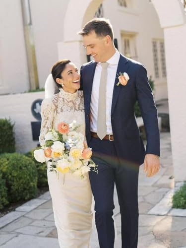 Mens 2 Piece Slim Fit Suits for Men Wedding Prom Formal Suit Classic One Button Blazer Pants Set ALV212