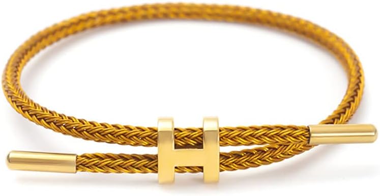 Bracelets Fashion for Women Adjustable Bracelet, Gold-plated Buckle Design Titanium Steel Wire Rope Jewelry
